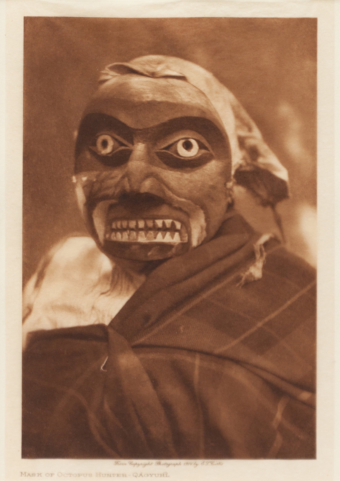 Mask of Octopus Hunter- Qagyuhl by Edward S. Curtis, 1914