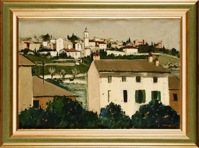 Artwork by Robert Humblot, Village du Midi, Made of Oil on canvas