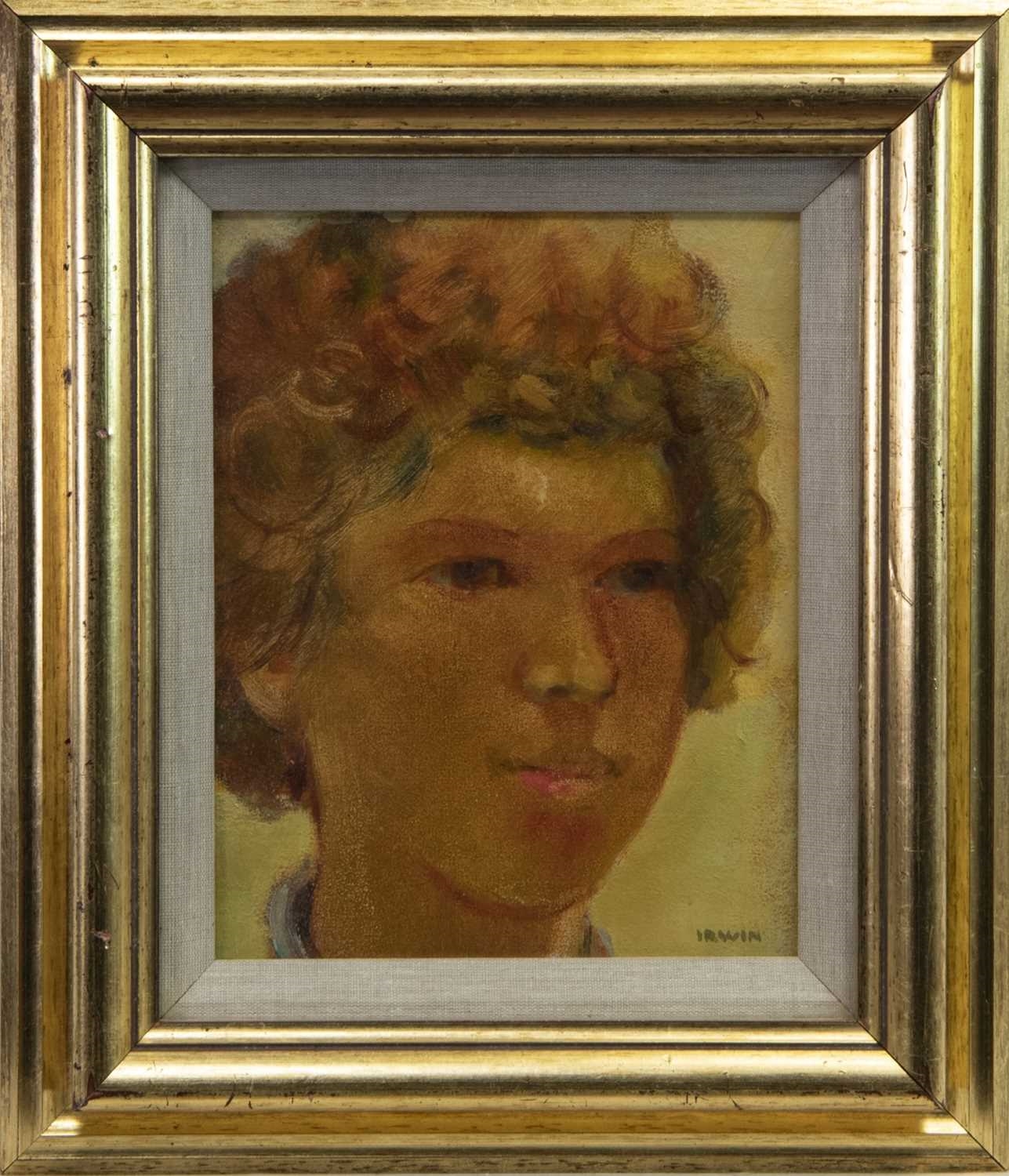 Artwork by Jean Irwin, HEAD STUDY OF A YOUNG GIRL, Made of oil on board