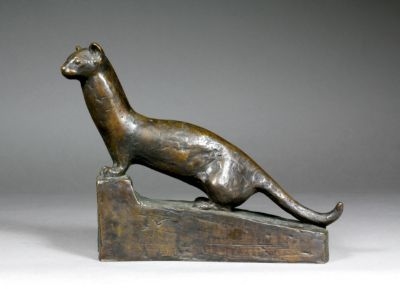 Artwork by Helga Hähnel, Wiesel, Made of Bronze