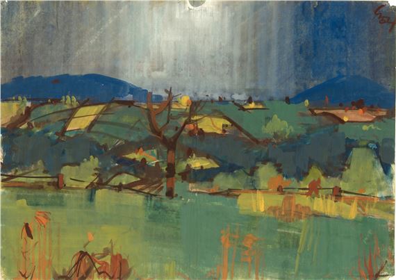 Sommertag Regen (Johnsbach - an der Schutzhütte) by Hermann Glöckner, 1950