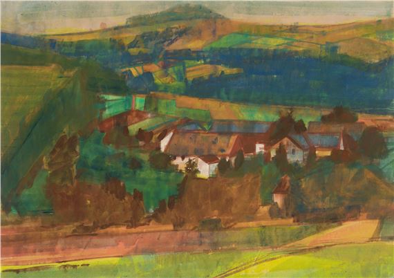 Niederdorf (mit Lugberg) by Hermann Glöckner, 1950