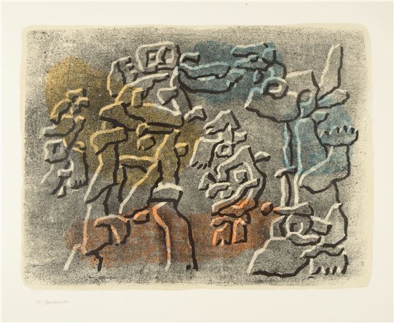 Scheinrelief (Reliefbild) by Willi Baumeister, 1955