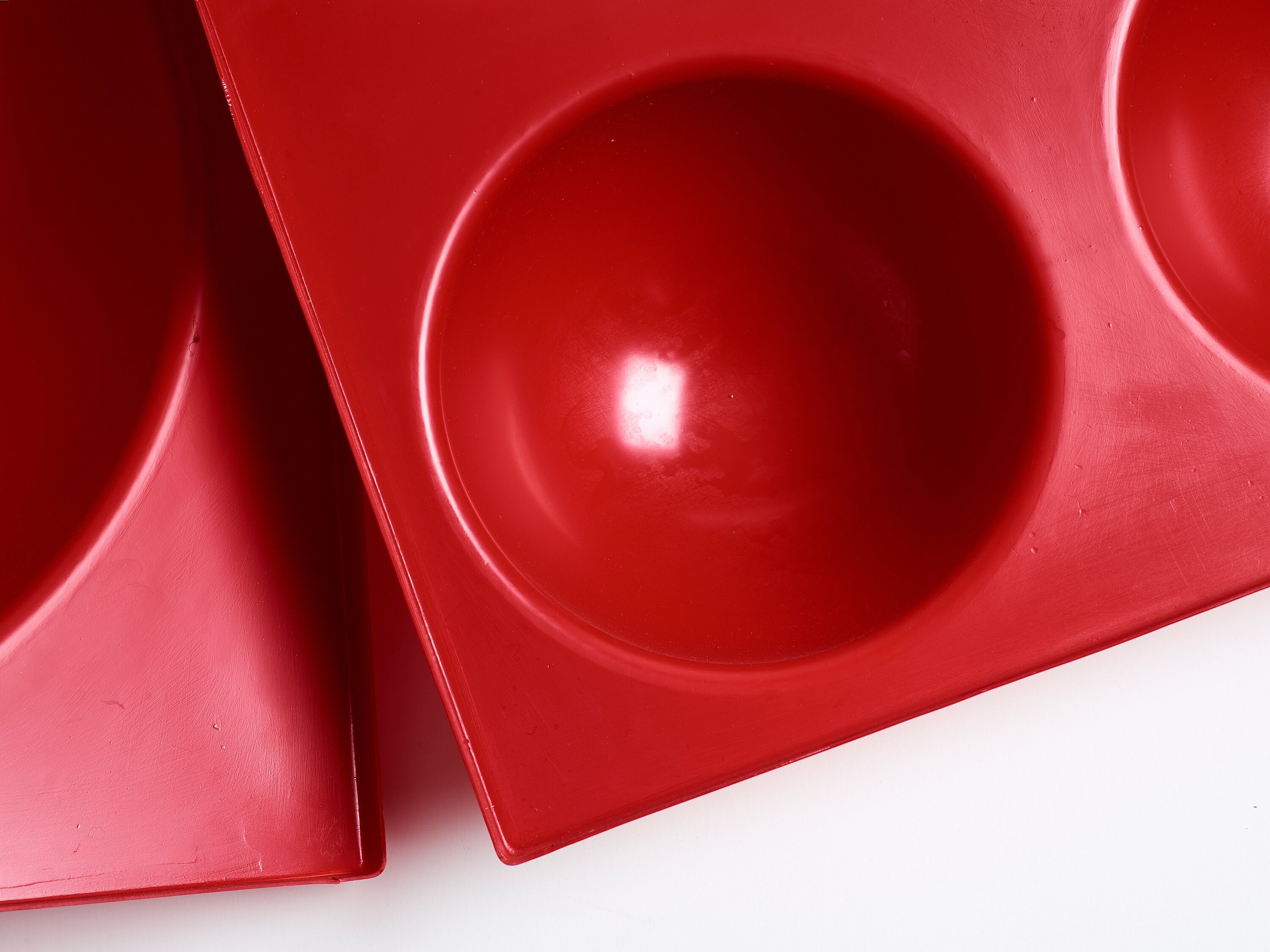 Artwork by Verner Panton, Bubbel panels, Made of Red plastic in relief