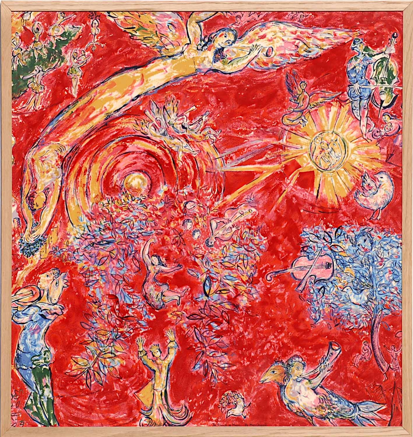 Artwork by Marc Chagall, 'The Triumph of Music on Silk', Made of Plate