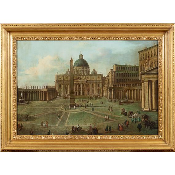 View of St. Peter's Square by Roman School, 20th Century