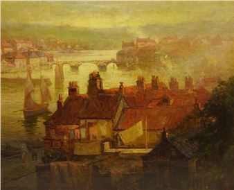 Whitby Rooftops and Harbour - Julian Edward Drummond