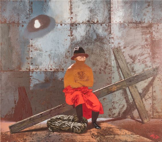 Man with Cross by Zoya Frolova