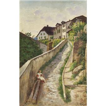 Steiler Weg mit sitzendem Kind Picture