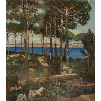 Pinienwald am Ufer - G. Rendina