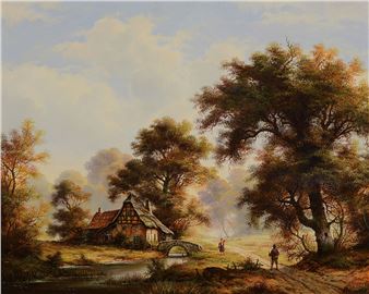 early autumnlandscape with a farmhouse - Heinz Stienen