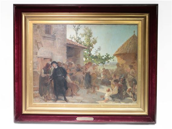 View of a Farmyard with Figures by Francesco Gioli