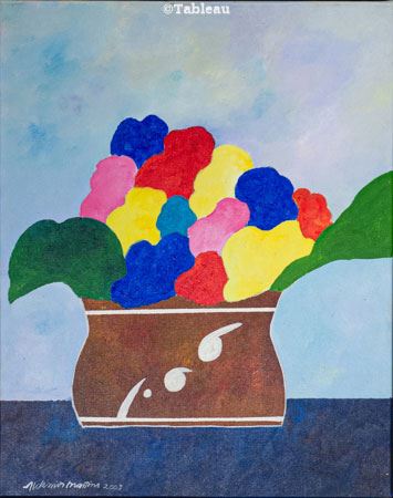 Aldemir Martins | Vaso com flores (2003) | MutualArt