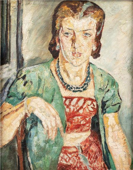 Portrait de femme au collier ; Portrait de jeune fille(2) by Maria-Mela Muter, Circa 1930
