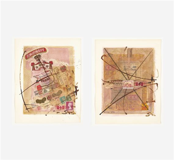 Two works: collage work (2) by Stephen Andrews, 1984