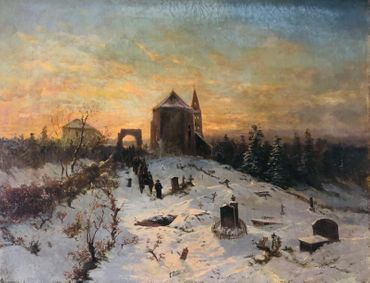 Procession en hiver by Eugene Sordet