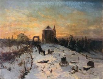 Procession en hiver - Eugene Sordet
