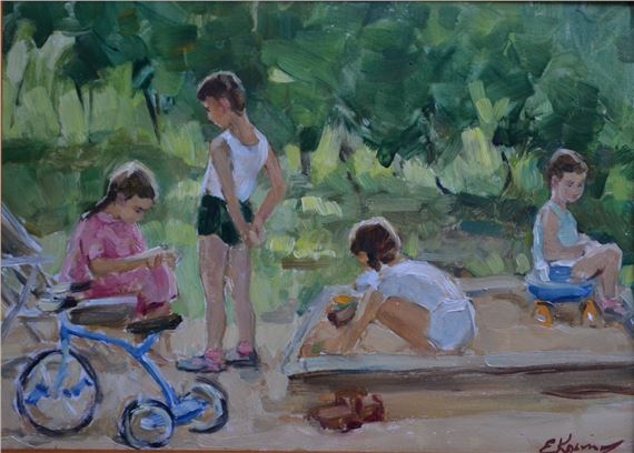 LES ENFANTS JOUENT by Elena Mikhailovna Kostenko, 1961
