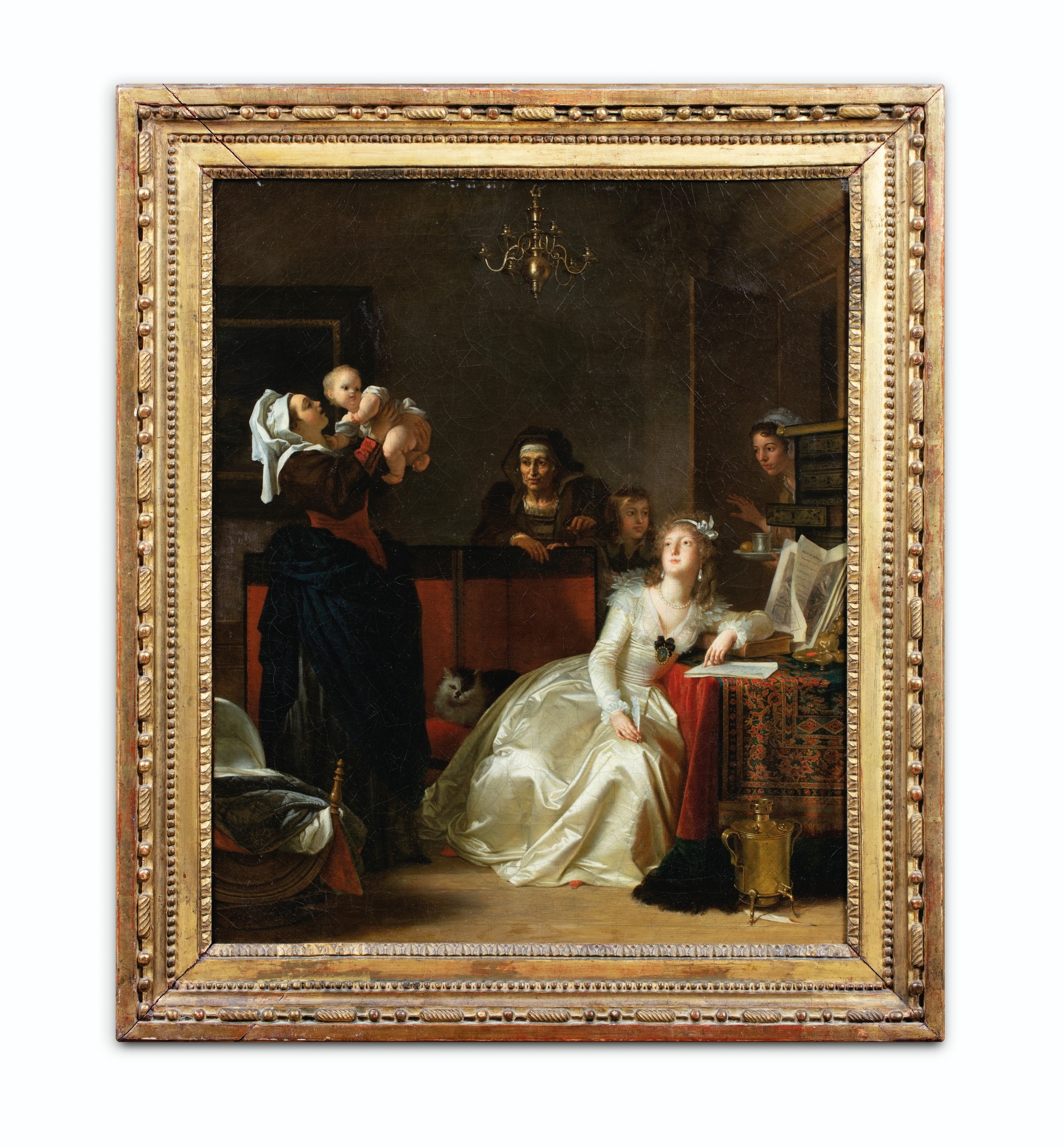 Artwork by Marguerite Gérard, Jean-Honoré Fragonard, THE YOUNG SAVANT MOTHER, Made of Oil on canvas