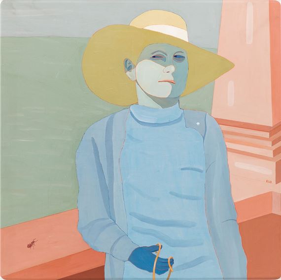Yellow hat (self portrait) by Ewa Kuryluk, 1974