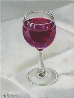 Stillleben mit Weinglas - Sabine Kasan