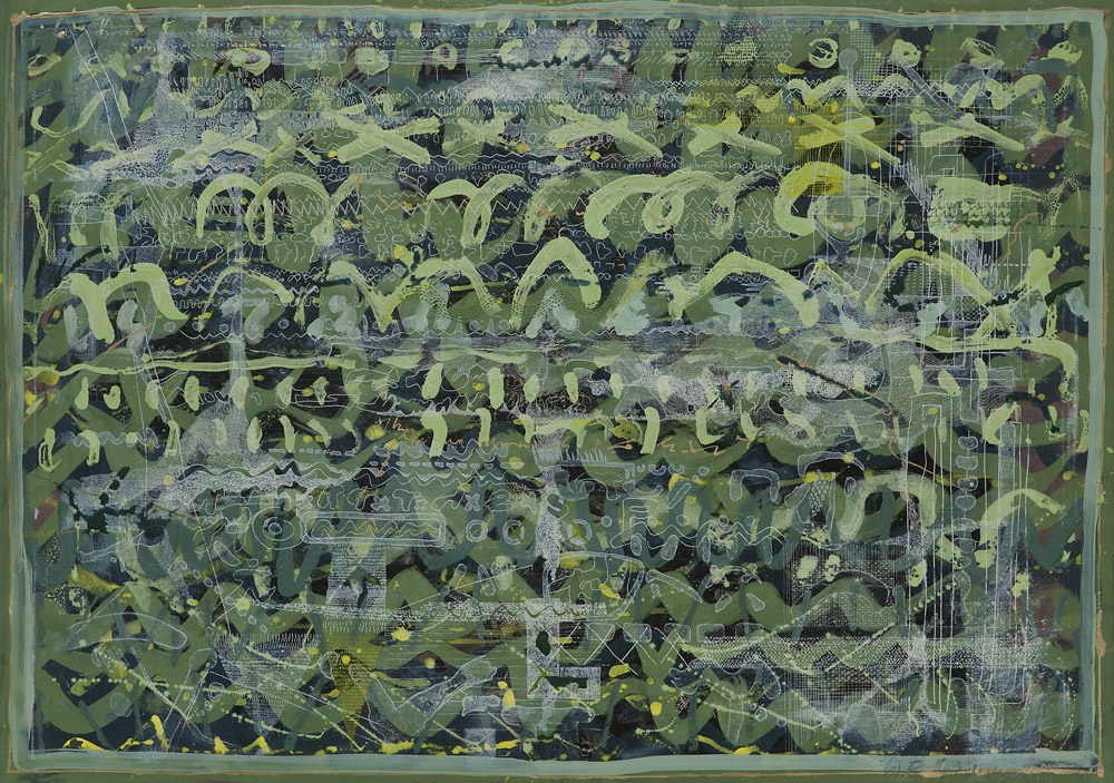 Artwork by Wolfgang E. Biedermann, Two Works: Untitled, Made of Mixed media (reworked etchings) on laid paper