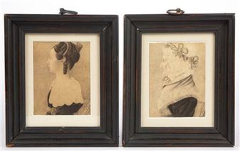 Two Works: MINIATURE PORTRAITS - Silon Amos Henkel