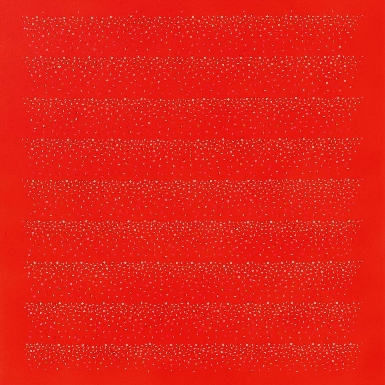 Artwork by Kuno Gonschior, Vibration Rot-Blau-Grün-Vio, Made of Luminous paint on wood, plastic coated