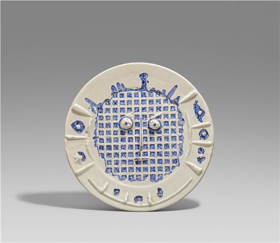 Face with grid. by Pablo Picasso, 1956