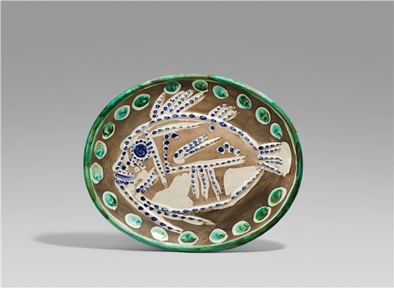 Black ground fish. by Pablo Picasso, 1952