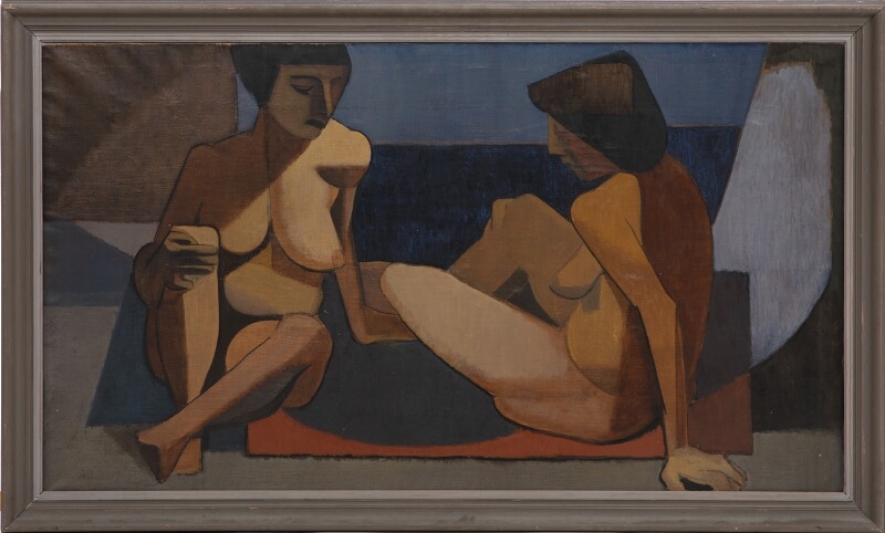 Artwork by Hans Eiler Sjøstedt, Cubist composition with two women, Made of Oil on canvas
