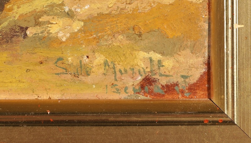 Artwork by Sophia de Muralt, A view to the sea from the island Ischia near Naples, Made of Oil on cardboard