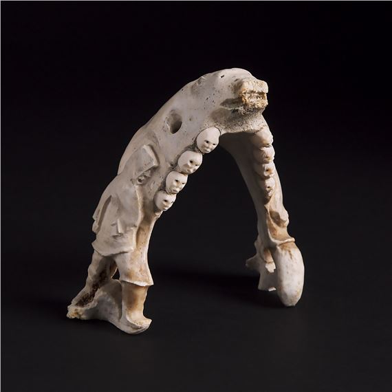 CARVED CARIBOU JAW by Guyasee Veevee