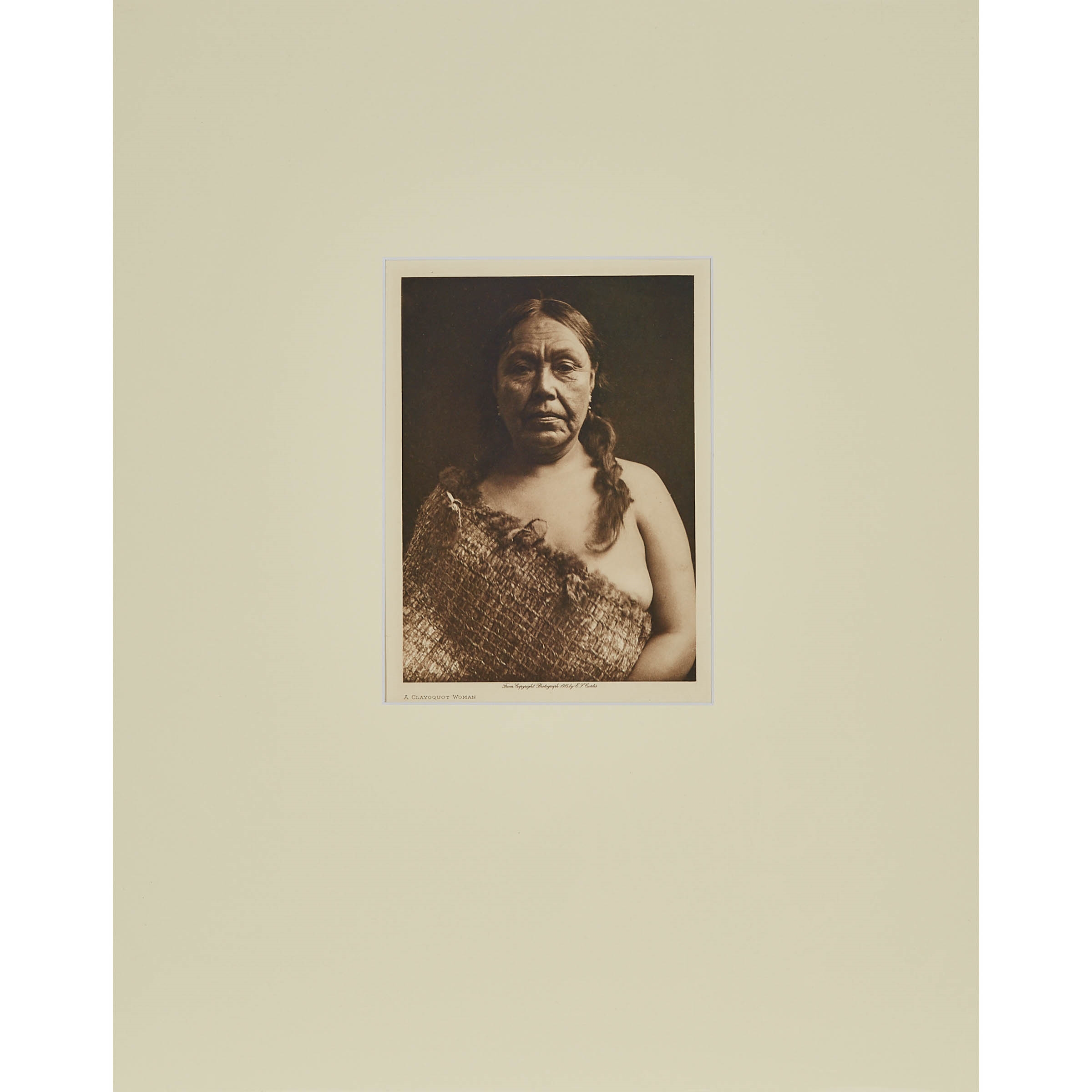 A CLAYOQUOT WOMAN, 1915; A WOMAN OF NOOTKA, 1915; EMBARKING, 1914 by Edward S. Curtis, 1915