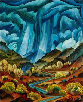 Tony Abeyta 1997y 油彩画 Lot - Tony Abeyta Untitled (Rain Over Town), 2003
