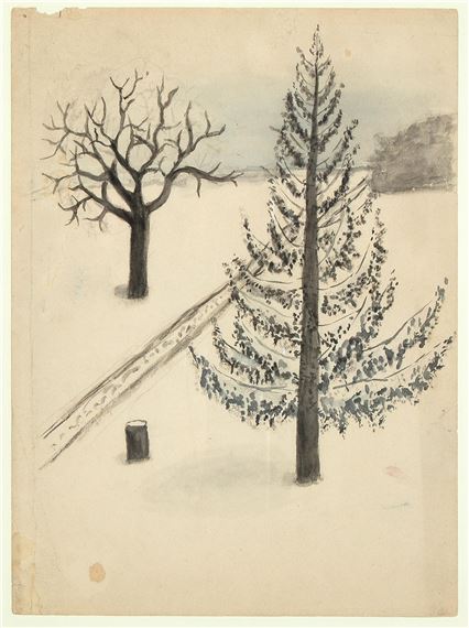 Trees in Snow by Georgia O'Keeffe, 1902