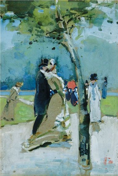 Figures in Hyde Park by Frances Hodgkins, 1901