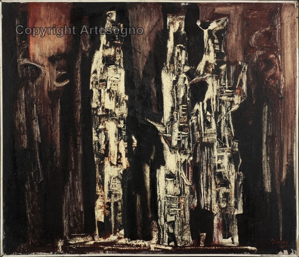 Artwork by Samo Koler, Les etres de l'imagination, Made of Oil on canvas