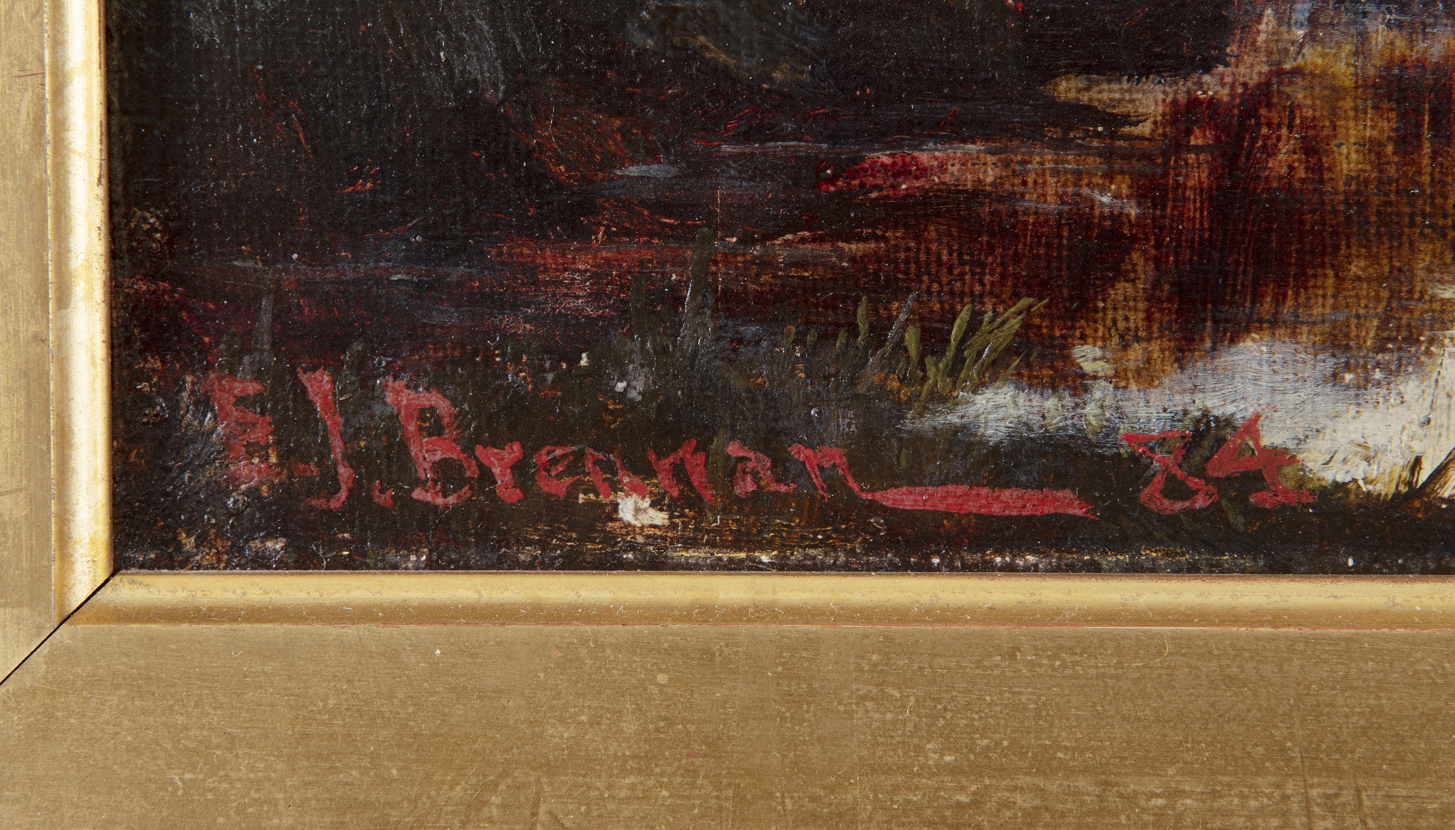 Artwork by Edward J. Brennan, Sunset through Trees, Made of Oil on canvas