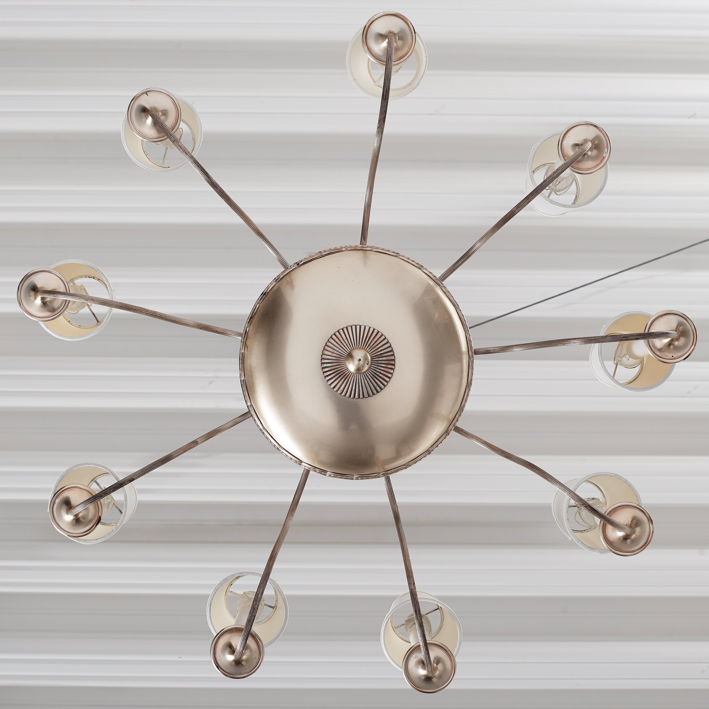 Artwork by Swedish Grace, Decorated with stylized leaves, Made of white textile