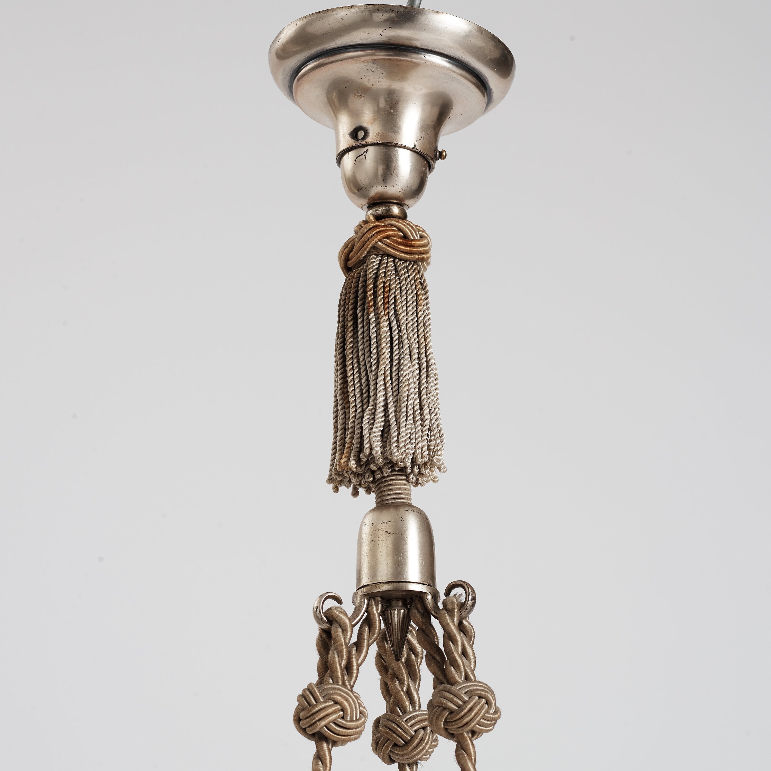 Artwork by Swedish Grace, Decorated with stylized leaves, Made of white textile