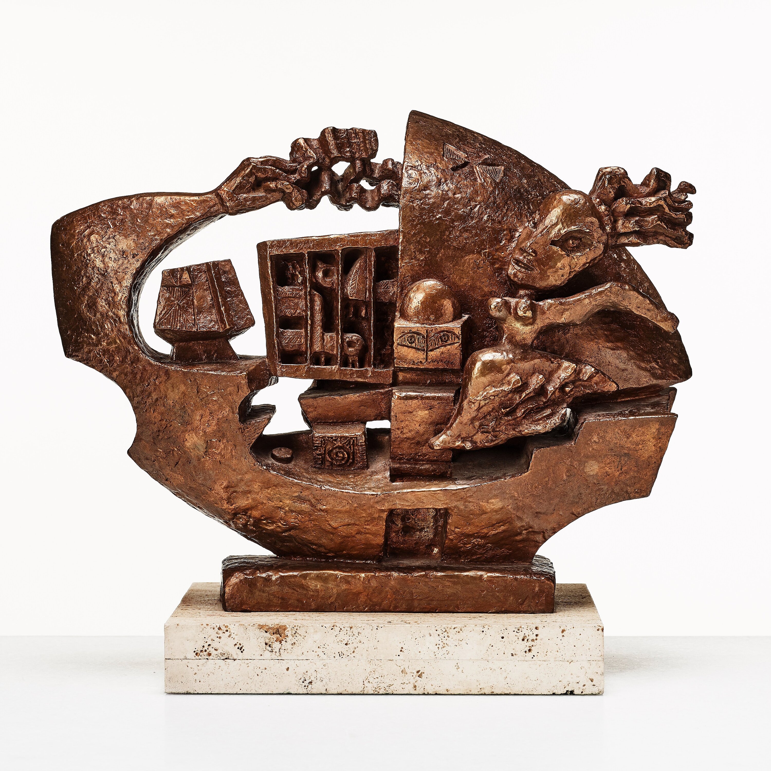 Artwork by Eric Grate, "Columbi hemfärd", Made of Bronze