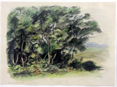 Artwork by Richard Ziegler, Blick aus dem Fenster (Horsham), Made of Watercolor / mixed media