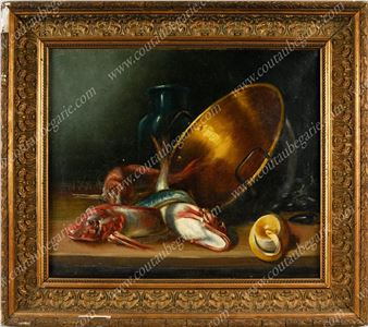 Still life with fishes - Jules Georges Pascal