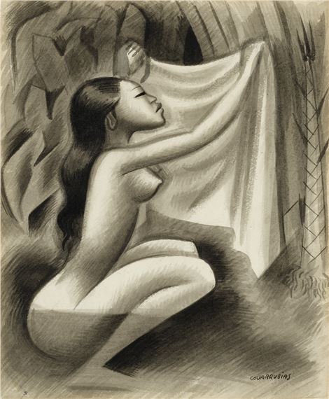 Bather Holding Her Kemben (Balinesa) by Miguel Covarrubias, Executed circa 1934