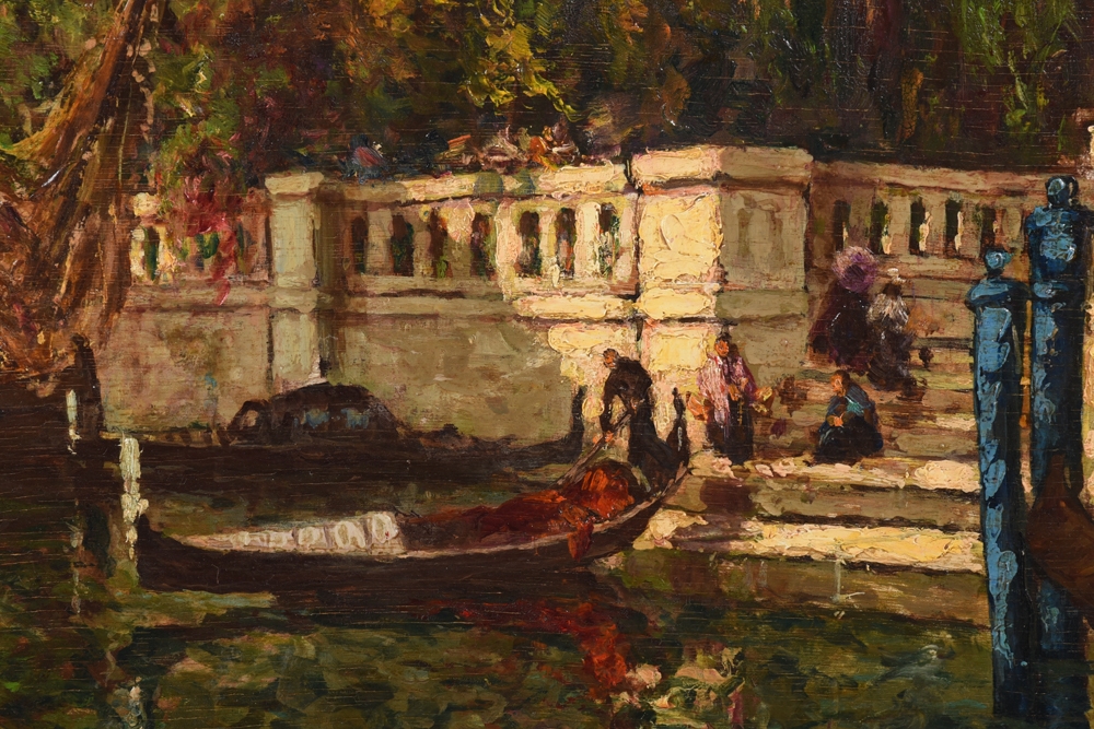 Artwork by Charles Eugène Cousin, View Of Venice, Made of oil on plywood