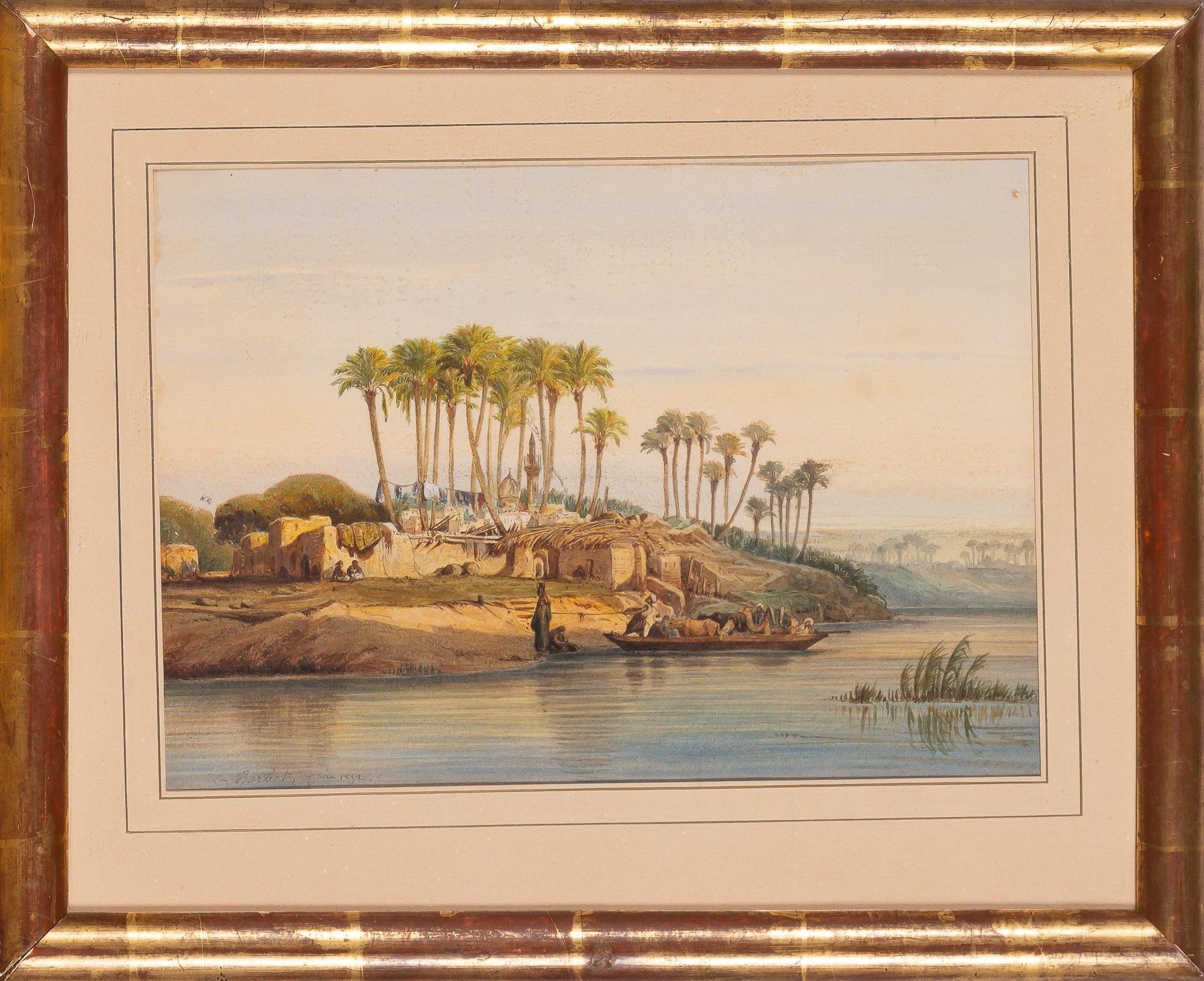 E. Barbot | Nile River Scene (1852) | MutualArt