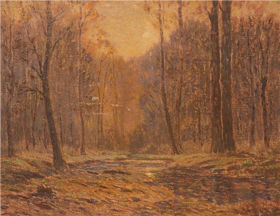 Forest Sundown by Leonard Ochtman