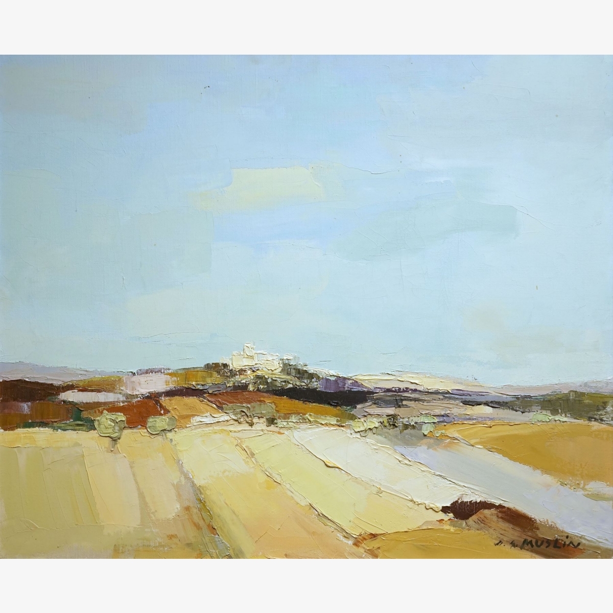 Artwork by Joseph A. Muslin, Paysage aux champs jaunes, Made of Oil on canvas