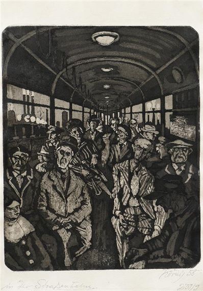 In der Straßenbahn by Hans Körnig, 1958